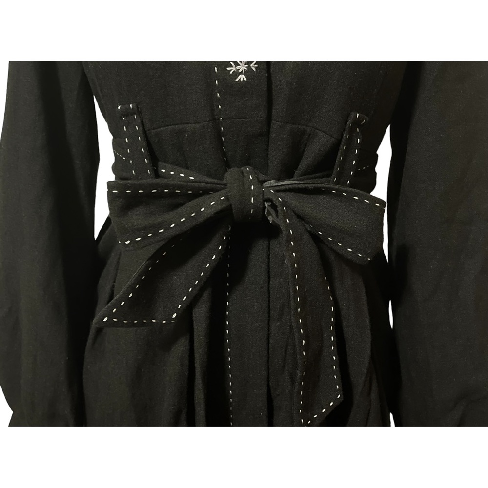 Rare Anthropologie One September Jacket Womens Small Black Snowflakes Wool Coat - Picture 6 of 15